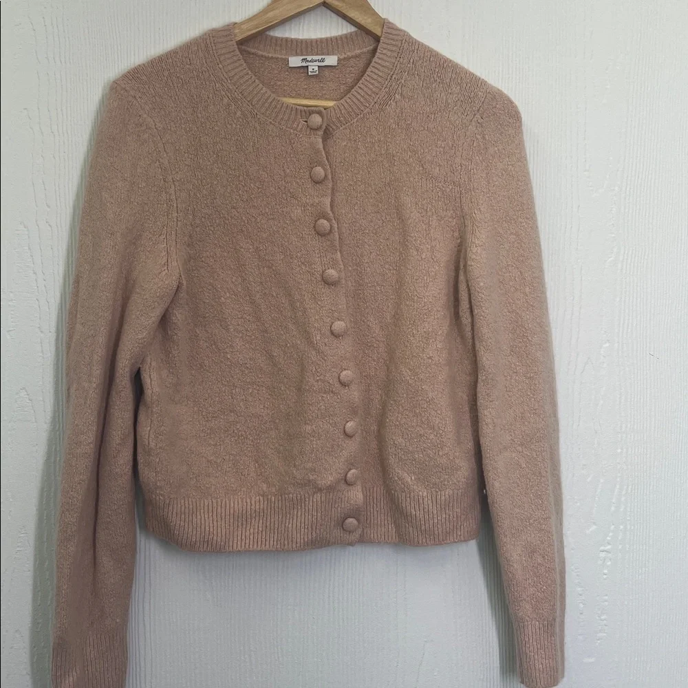 Madewell - Light Pink Button Down Long Sleeve Wool Blend Cardigan Size Medium